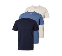 SELECTED HOMME Maglietta da Uomo in Cotone, Confezione da 3, Sky Captain 1, M