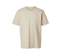 Selected - T-shirt color crema vestibilità classica in cotone Pima-Bianco L
