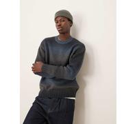 Selected Homme - Maglione lavorato nero e blu sfumato-Multicolore M