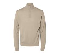 Selected Homme Male Half-Zip Pullover 100% Lana Merino, Kelp, L