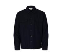 Selected Leroy Linen Blend Overshirt Blu L Uomo