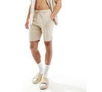 Selected Homme - Pantaloncini in misto lino beige-Neutro XS