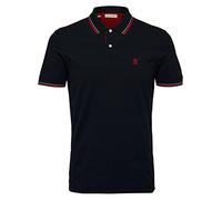 SELECTED HOMME Polo da uomo vestibilità regolare, Nero , XXL
