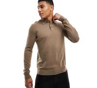 Selected Homme - Polo in maglia a maniche lunghe marrone S
