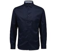SELECTED HOMME Shdonenew-Mark Shirt LS Noos Camicia Formale, Blu (Navy Blazer), Medium Uomo