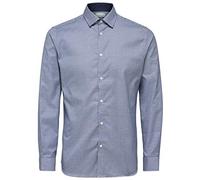 SELECTED HOMME Shdonenew-Mark Shirt LS Noos Camicia Formale, Blu (Navy Blazer), X-Large Uomo