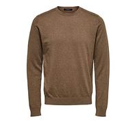 Selected Homme SLHBERG Crew Neck B Noos Maglia di Tuta, Teak/Dettaglio: Melange, S Uomo