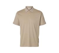 SELECTED HOMME Slhfave Button SS Polo Noos, Farina d'avena, XL Uomo