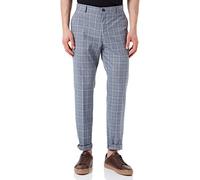 SELECTED HOMME SLHSLIM-TIMELOGAN SND Chk TRS B Noos - Pantaloni da Uomo, Colore: Blu Chiaro/Sabbia