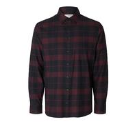 SELECTED HOMME SLHSLIMOWEN-Flannel Shirt LS Noos Camicia, Port Royale/Checks: Checks, XXL Uomo