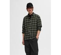 Selected Homme - Slhslimowen-Flannel Shirt Ls Noos Verde - Abbigliamento L Verde