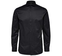 SELECTED HOMME SLHSLIMSEL-Pelle Shirt LS B Noos Camicia Formale, Nero (Black Black), X-Large Uomo