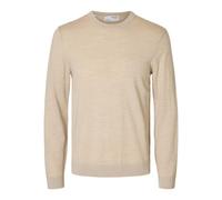 Selected Homme Slhtray LS Knit Merino Crew Neck Noos, Farina d'avena, XL