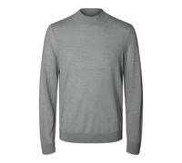 SELECTED HOMME Slhtray LS Knit Merino Mock Neck Noos Pullover, Melange Grigio Medio, L Uomo