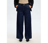 Selected Femme - Jeans a vita alta in denim blu scuro W28 L32