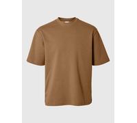 Selected - T-shirt oversize 100% cotone marrone L