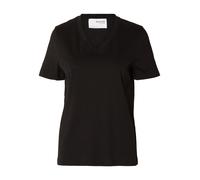 Selected Femme - T-shirt a maniche corte nera con scollo a V-Nero M