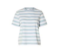 SELECTED Maglietta 'SLFEssential' blu chiaro / bianco Donna SELECTED M blu chiaro / bianco