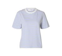 Selected Femme - T-shirt squadrata blu chiaro a righe S