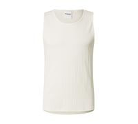 Selected - Top senza maniche color crema a coste 100% cotone-Bianco L