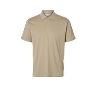 Selected Fave Button Short Sleeve Polo Beige XL Uomo