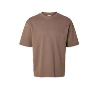 Selected T-shirt Oscar Relax Fit oversize manica corta colore cuoio Marrone S Uomo
