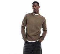 Selected - Maglione girocollo 100% cotone marrone S