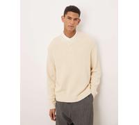 Selected - Maglione lavorato color crema-Bianco XL