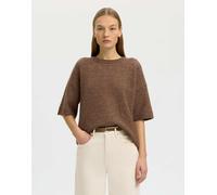 Selected - Maglione lavorato color gocce di cioccolato-Marrone S