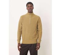 Selected - Maglione lavorato in 100% cotone beige con zip corta-Verde XL