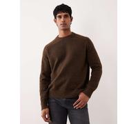 Selected - Maglione squadrato marrone in misto lana d'alpaca L