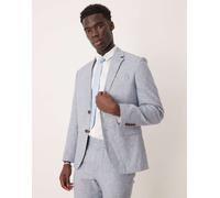Selected - Malik - Blazer in lino azzurro-Blu 52