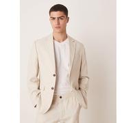 Selected - Malik - Blazer in lino color crema-Bianco 48