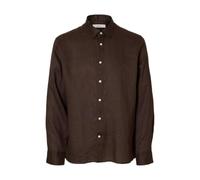 SELECTED MEN Slhregkylian-Linen Shirt LS Classic Noos, Delicioso, L