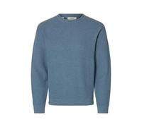 SELECTED MEN Slhross LS Knit Structure Crew Neck Noos, Miraggio Blu, L