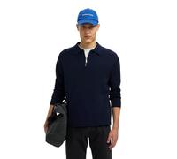 SELECTED MEN Slhteller Fn Relaxed Half Zip Polo Noos, Sky Captain, M
