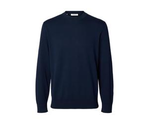 SELECTED MEN Slhtorino LS Knit Crew Neck Noos, Blazer Blu Marine, L