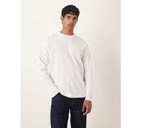 Selected - Oscar - T-shirt a maniche lunghe oversize bianca-Bianco M