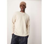 Selected - Oscar - T-shirt a maniche lunghe oversize color crema-Bianco S