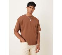 Selected - Oscar - T-shirt oversize marrone chiaro-Arancione XXL