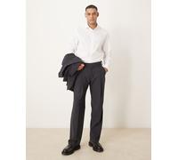 Selected - Otto - Pantaloni comodi grigio scuro mélange in misto lana 46