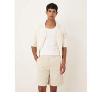 Selected - Pantaloncini ampi beige con vita elasticizzata-Neutro L