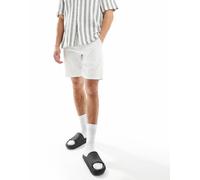 Selected - Pantaloncini bianchi in misto lino-Bianco XXL