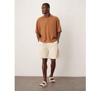 Selected - Pantaloncini chino beige a pieghe-Neutro XXL