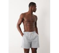 Selected - Pantaloncini da bagno in seersucker blu a righe XL