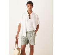 Selected - Pantaloncini da bagno verdi con stampa-Verde M