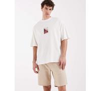 Selected - Pantaloncini color crema in misto lino-Bianco XS