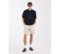 Selected - Pantaloncini in puro lino color crema-Bianco L