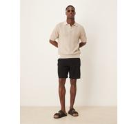 Selected - Pantaloncini neri testurizzati in 100% cotone-Nero M