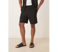 Selected - Pantaloncini plissé neri in coordinato-Nero L